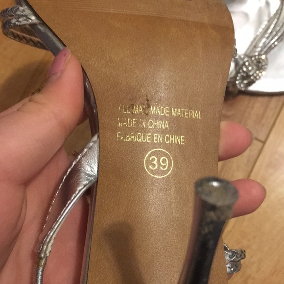 Call It Spring Silver Strappy 3.5” Heels - Picture 10 of 11